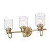 Z-Lite Kinsley 3 Light Vanity, Heirloom Gold And Clear Seeded 340-3V-HG